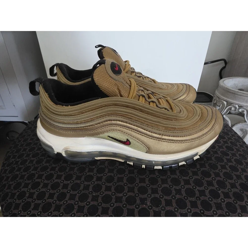 Nice NIKE Air Max 97 OG Golden Bullet (2023) DM0028-700 GOLD Sz 7.5 VGUC